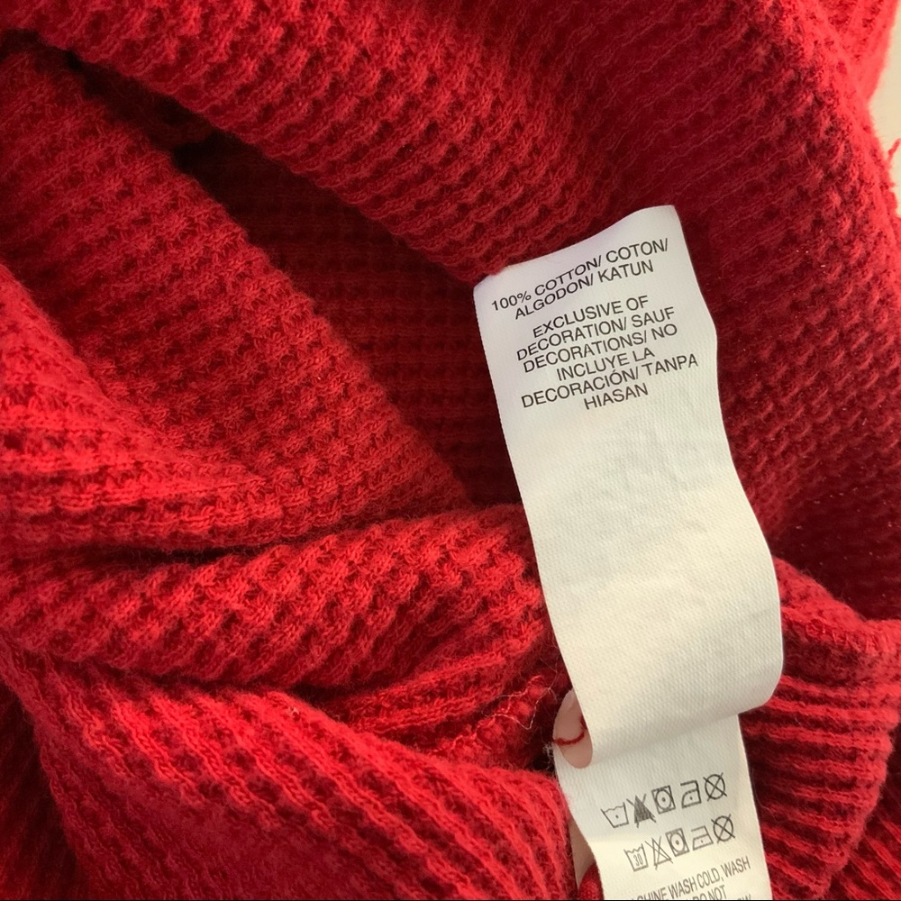 Lucky Brand Red waffle Thermal Long Sleeve Tee Shirt SZ XL - Picture 7 of 7